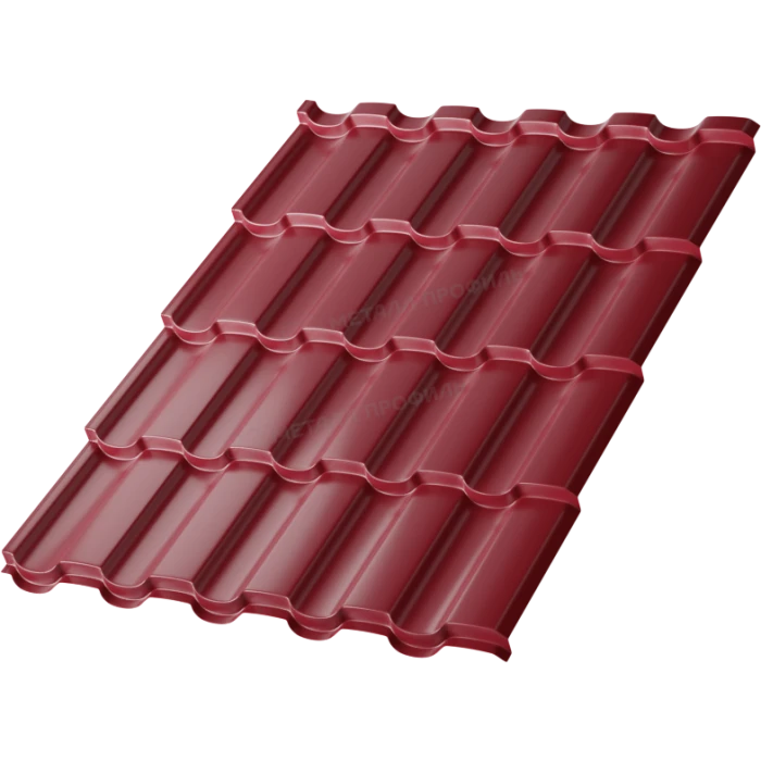 Металлочерепица Металл-Профиль Монтекристо-SL 0,45 VikingMP® RAL 3005 Красное вино