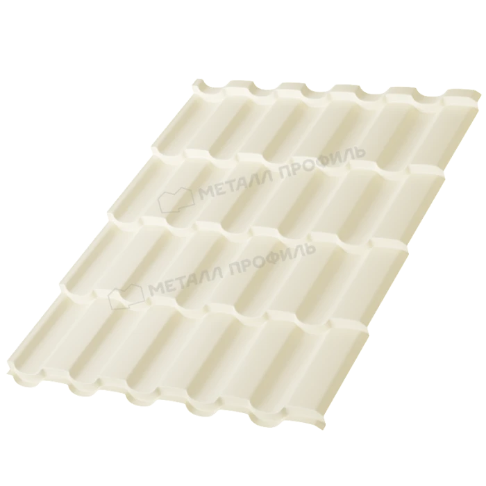 Металлочерепица Металл-Профиль Монтекристо 0,5 NormanMP RAL 1015 Светлая слоновая кость