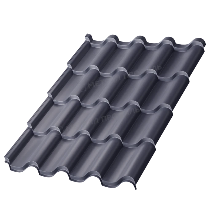 Металлочерепица Металл-Профиль Монтерроса-ML 0,5 PURMAN® RAL 7024 Серый графит