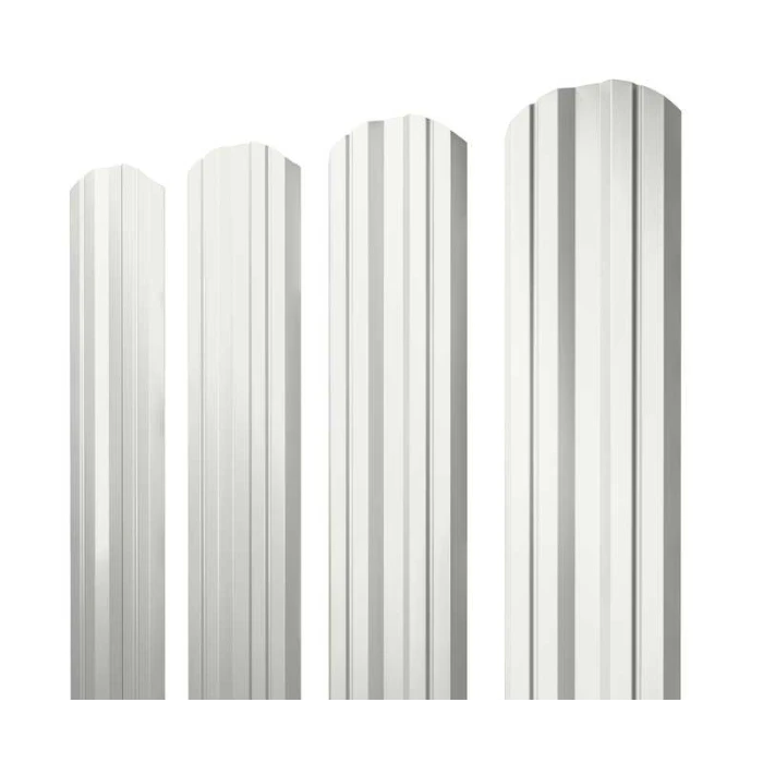 Штакетник Twin фигурный Grand Line 0,4 Полиэстер RAL 9003 Сигнальный Белый